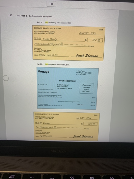 May. First, look at the chart of accounts for Sherman Realty Sherman
