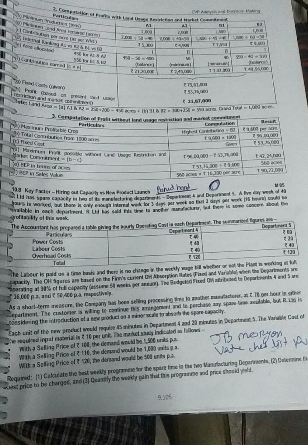 Contribution per unit (b) (d) Dect Labour Hours required per unit (e)