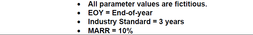 240,000 260,000 295,000 2. Revenues ($) 175,000 at EOY1 decreasing by 0.5%