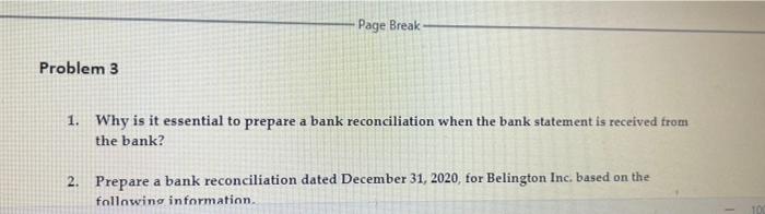  Page Break Problem 3 1. Why is it essential to prepare