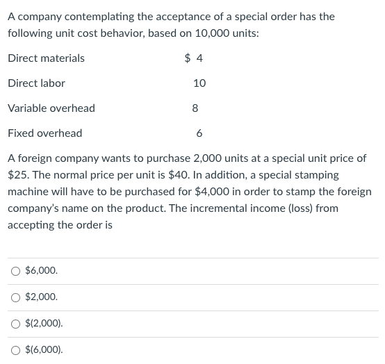 equipment increases the cost of the new equipment O is not relevant