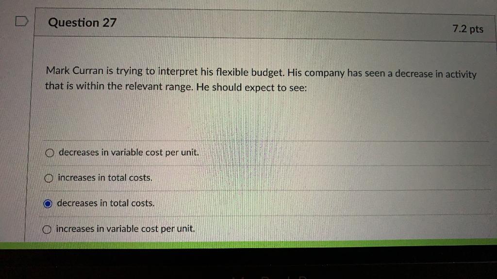 variance. O Direct labor rate variance. MacBook Pro Question 25 7.2 pts