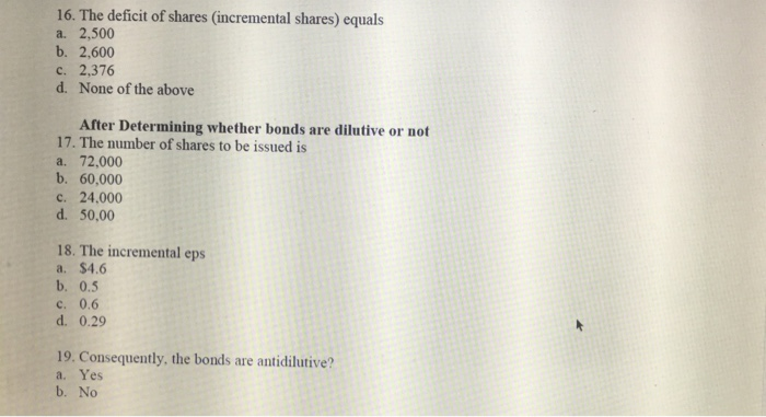 bonds to the company for conversion into common shares. As the bonds
