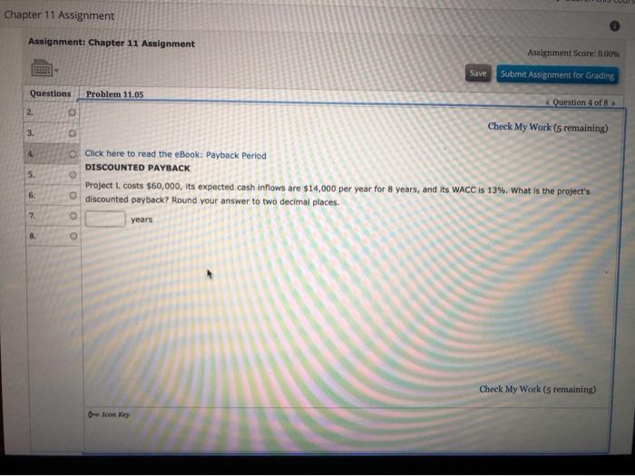  Chapter 11 Assignment Assignment: Chapter 11 Assignment Assignment Score: 0.00% Save