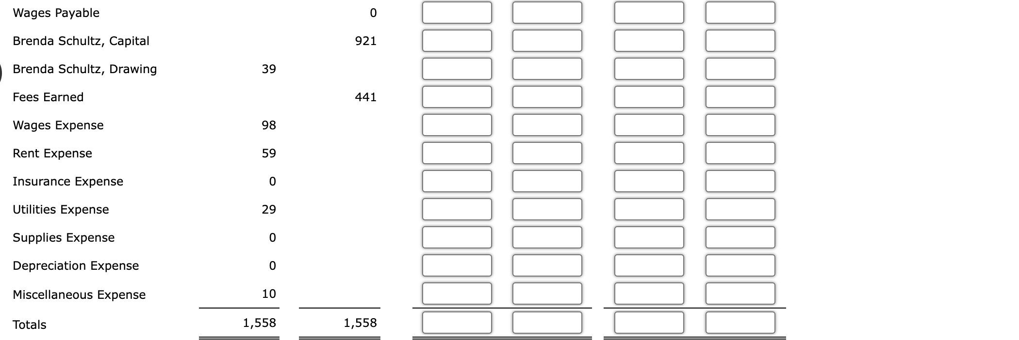 offers security services to business clients. The trial balance for Alert Security