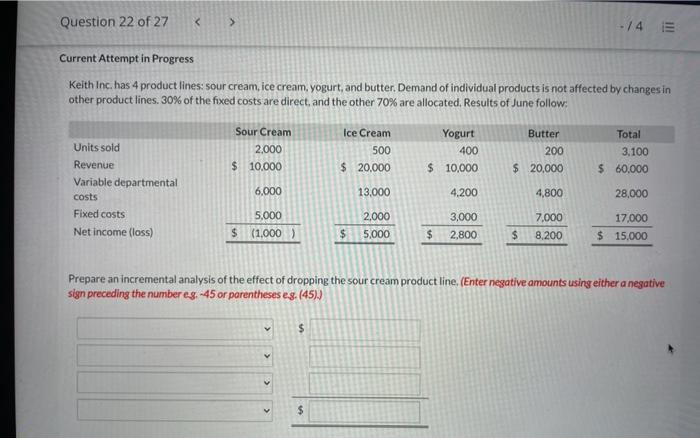 Question 22 of 27 Current Attempt in progress Keith rx. has 4