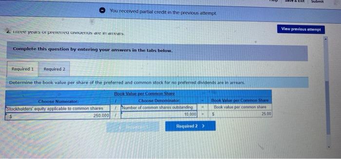 Save & Exit Submit You received partial credit in the previous attempt