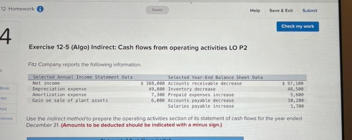  12. Homework Savud Help Save & Exit Submit Check my work