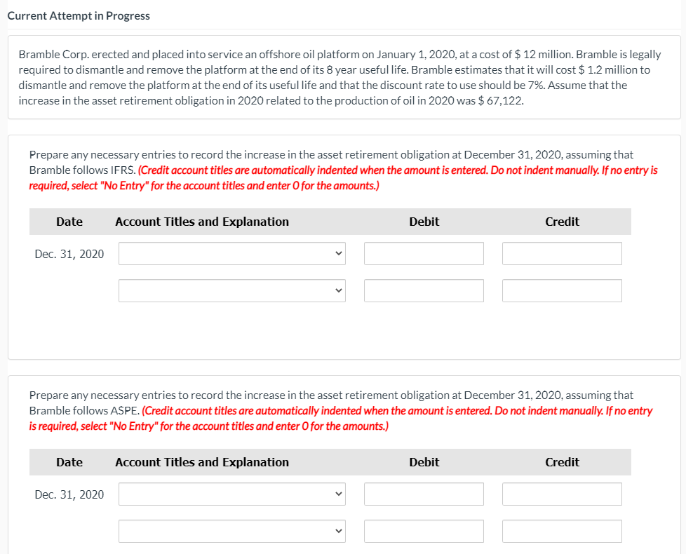 Current Attempt in Progress Bramble Corp. erected and placed into service
