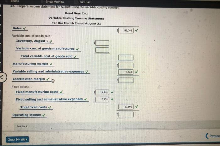 were sold. Operating data for the month are summarize as follows: Sales