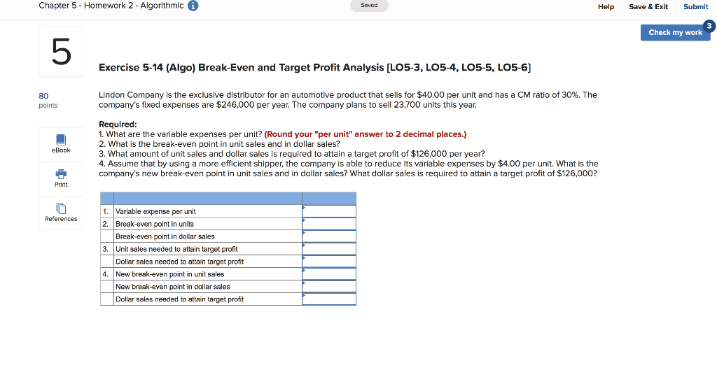  Chapter 5 - Homework 2 - Algorithmic Saved Help Save &
