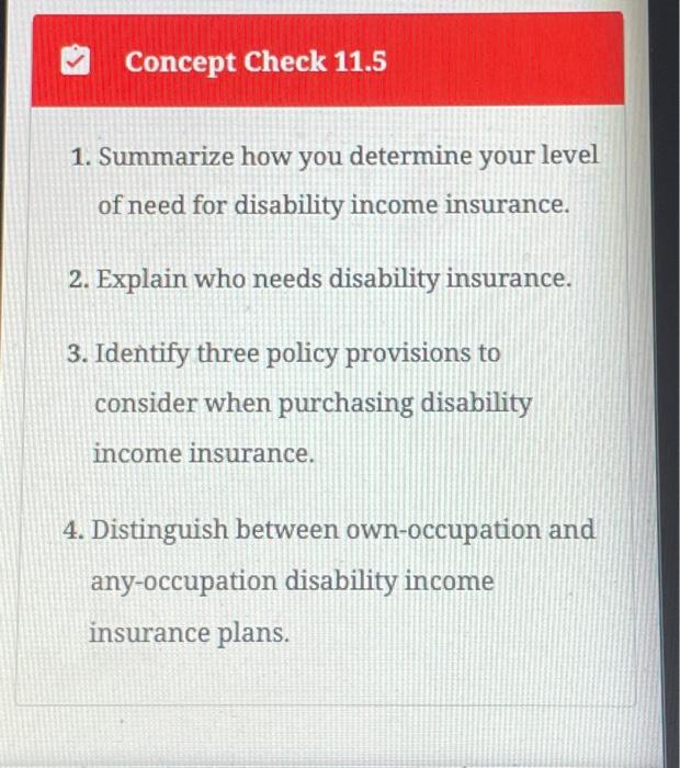  Concept Check 11.5 1. Summarize how you determine your level of
