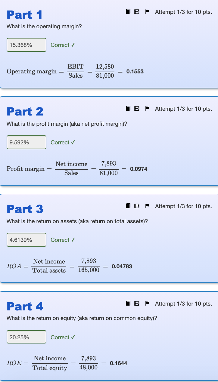 black writing for the accurate answers given the new numbers. I just