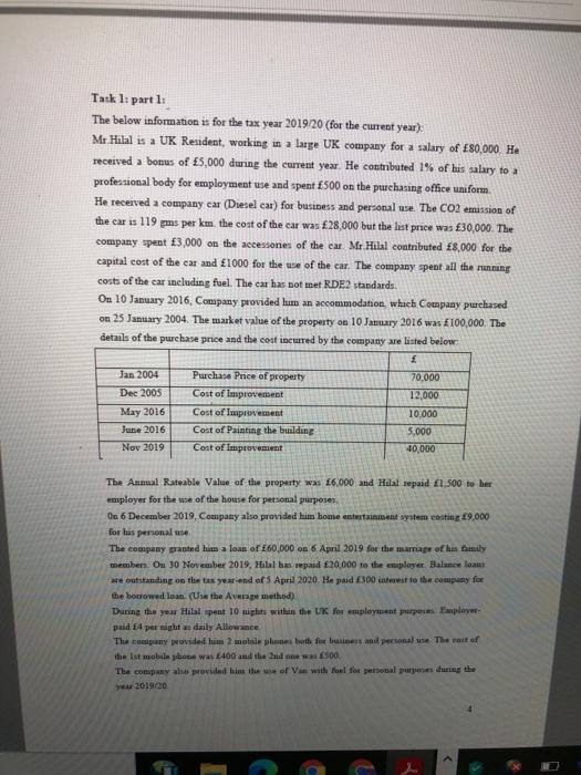  This is a taxation subject Task 1: part 1: The below