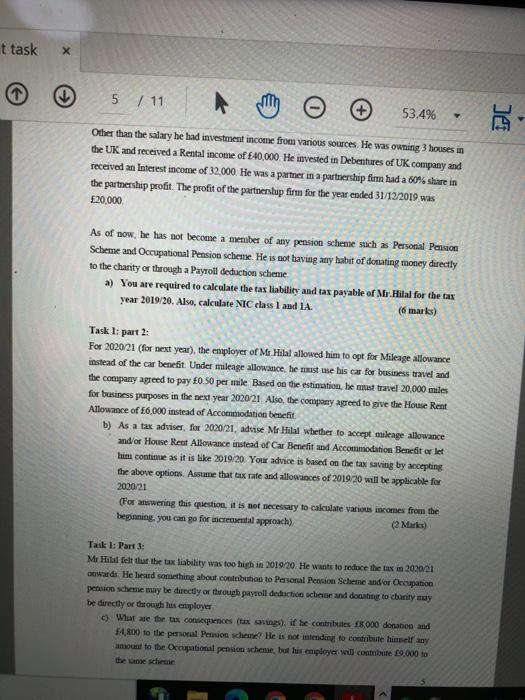 information is for the tax year 2019/20 (for the current year) Mr