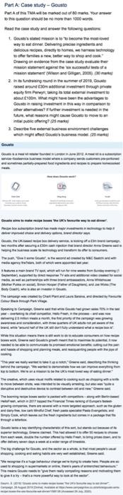  Part A Case study - Gousto Part ATMAYO The Question would