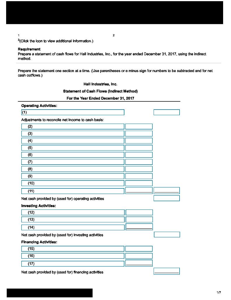 (Click the Icon to view additional Information.) Requirement Prepare a statement