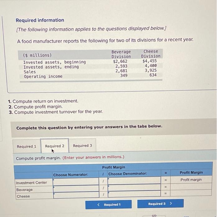 Required information [The following information applies to the questions displayed below.) A