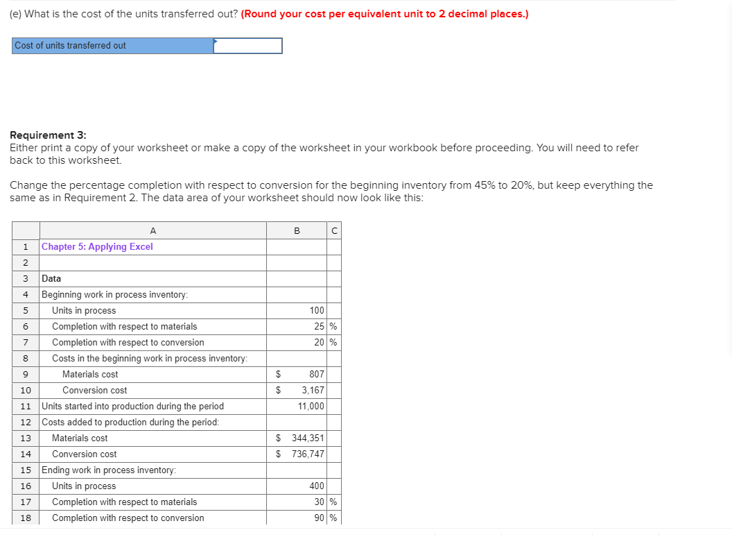 in the text. Requirement 2: Change all of the numbers in the