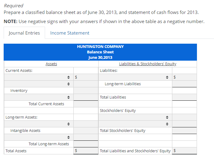 reported on the financial statements of the Huntington Company as of June