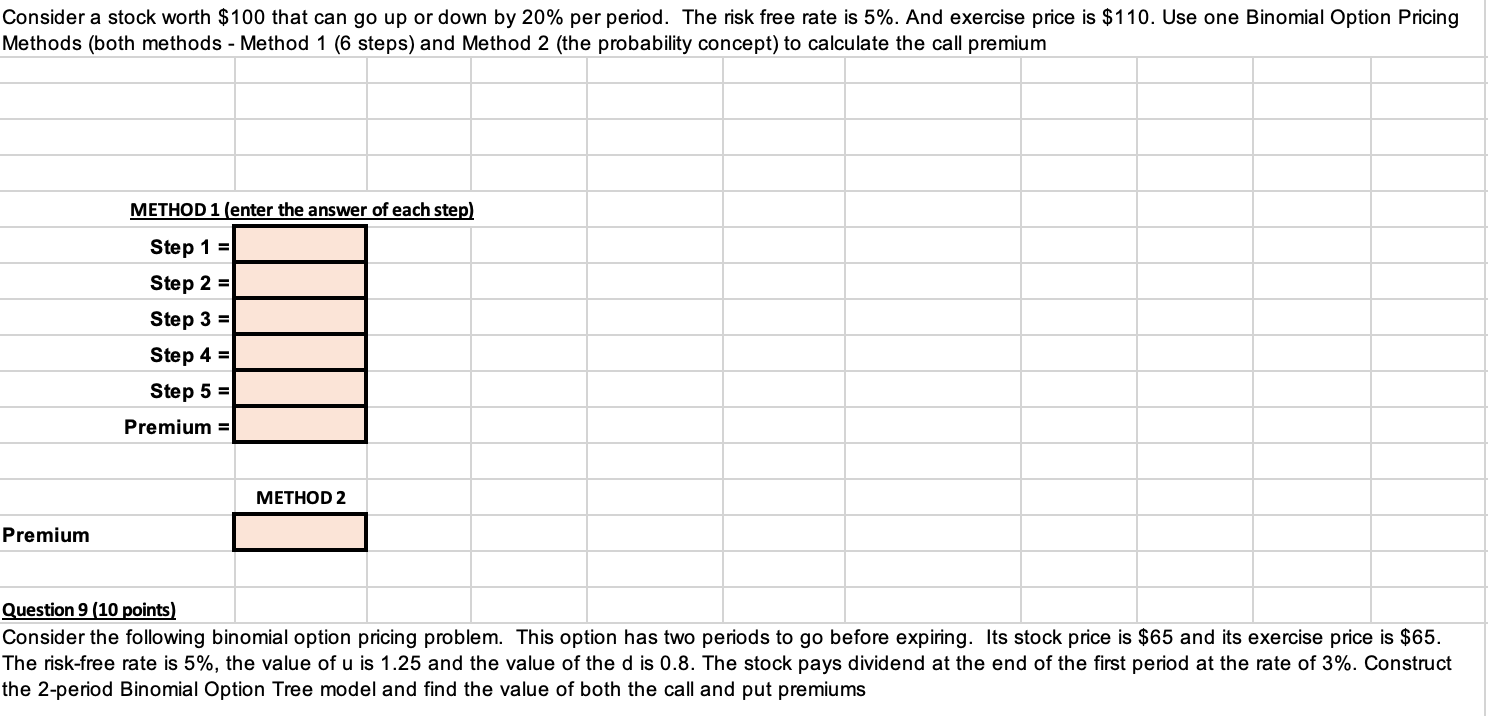  Implement your formulation in Excel and show formula used. Consider a