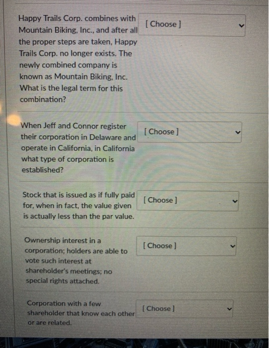  [ Choose ] Happy Trails Corp. combines with Mountain Biking, Inc.,
