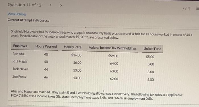 Unit 4 Assignment Question 11Question a b c&d Question 11 of 12