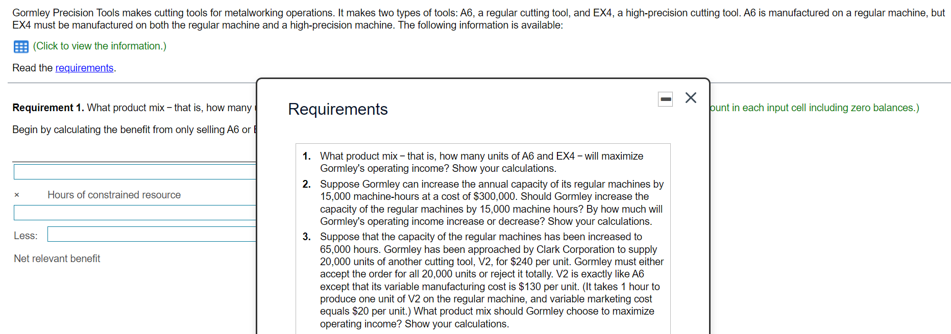 two types of tools: A6, a regular cutting tool, and EX4, a