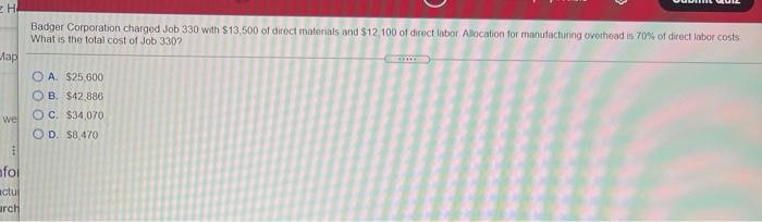 Beginning finished goods inventory Cost of direct materials requisitioned Actual manufacturing overhead