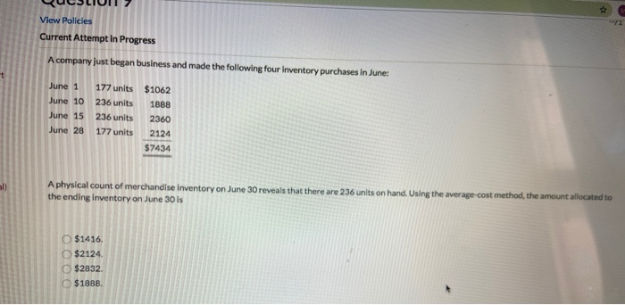  QUCSLIUI 7 View Policies Current Attempt In Progress A company just