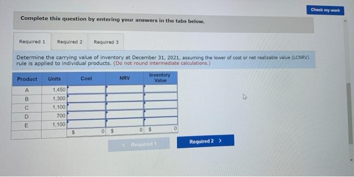 Lower of cost or net realizable value; by product and by total
