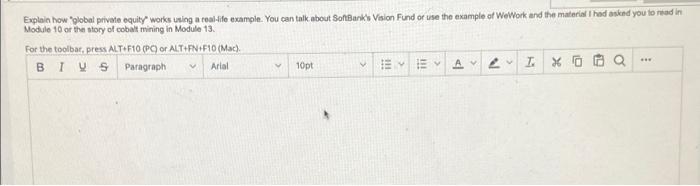  Explain how global private equity works using a real-life example. You