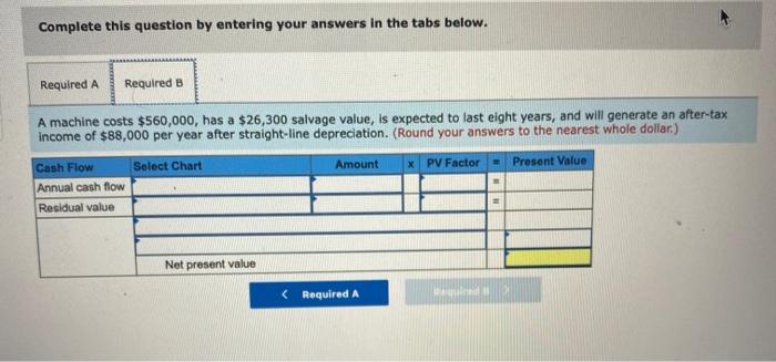 system for an existing machine is expected to cost $630,000 and have