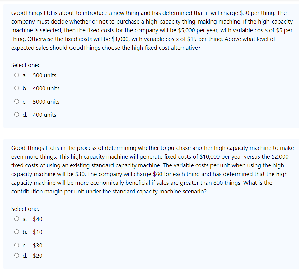 Please show your working and explain the reasoning for your answer. GoodThings