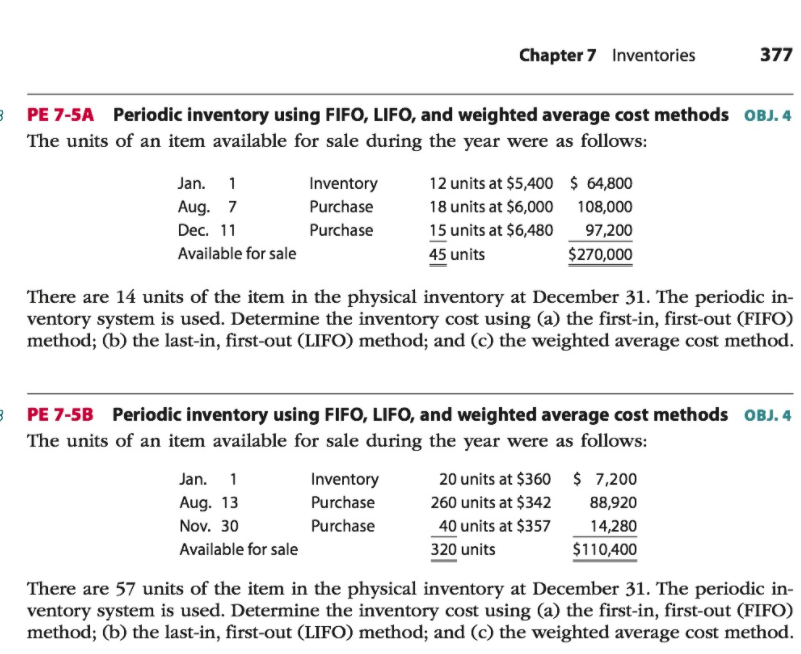 I need help to answer these question Chapter 7 Inventories 377 PE
