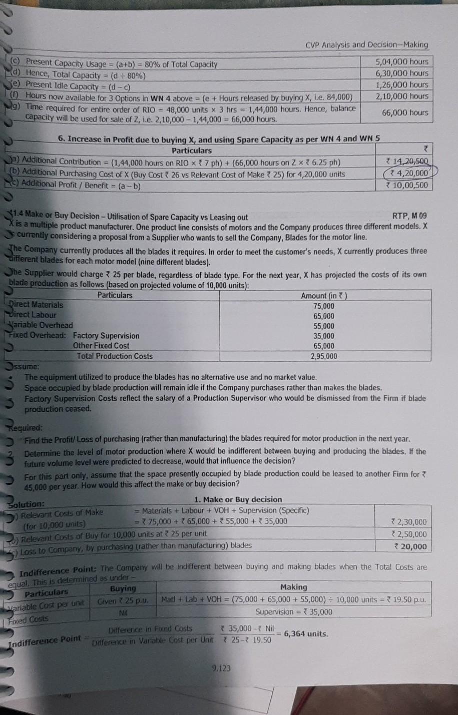 Strategic Cost Management & Performance Evaluation - CA Final 1. Profitability Statement