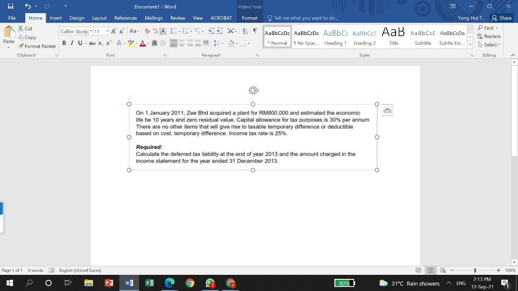  Document 1 - Word Picture Tools X File Home Insert Design