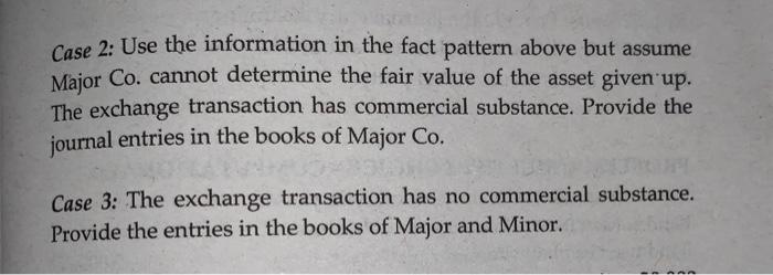 shown below: Major Co. Minor, Inc. Equipment 2,000,000 Accumulated depreciation 400,000 Carrying