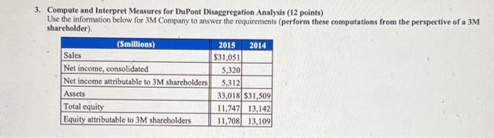  3. Compute and Interpret Measures for DuPont Disaggregation Analysis (12 points)