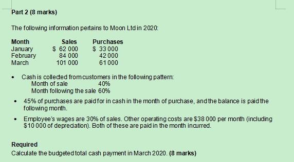 a retailing business that sells mattresses. The expected sales volume (i.e. units