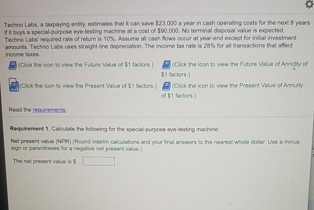  Techno Labs, a taxpaying entity, estimates that it can save $23,000
