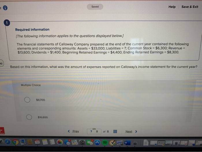  Saved Help Save & Exit Required information [The following information applies
