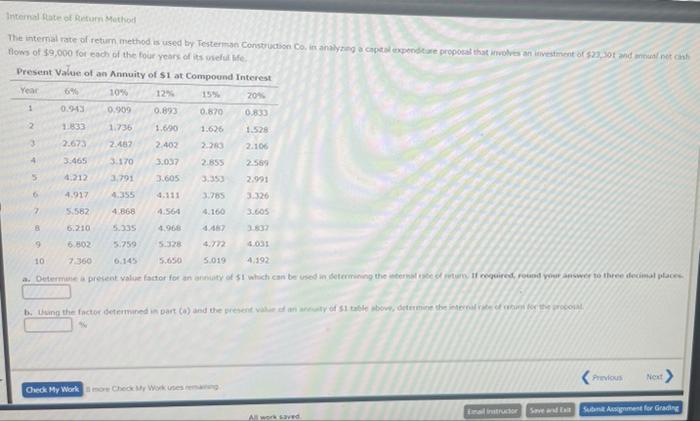  Internal to turn Method The internal rate of return method is