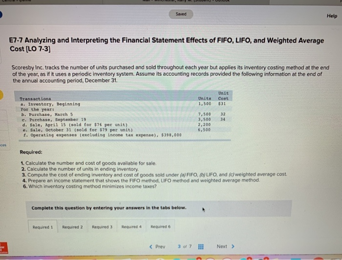  Saved Help E7-7 Analyzing and Interpreting the Financial Statement Effects of