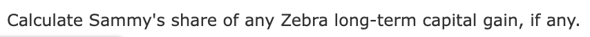 Zebra shareholder throughout the year. Sales $135,000 Cost of goods sold (54,000)