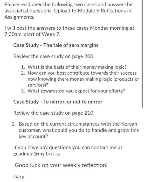  Please read over the following two cases and answer the associated