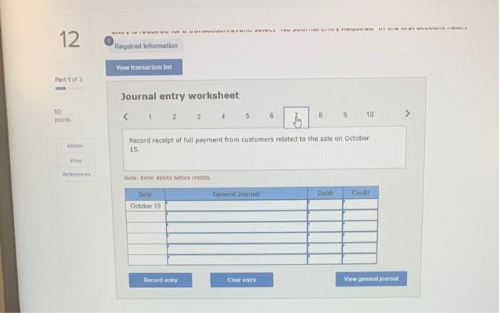 10 defective units from the October 4 purchase and receive credit October