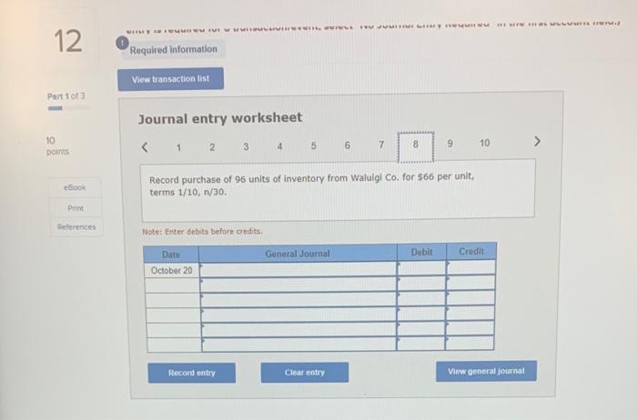 12 Pay Wall Coin full October 15 Sell 156 units of Inventory