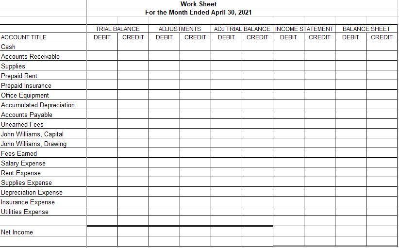month. Williams Tax Service accepts both cash and credit (on account) from