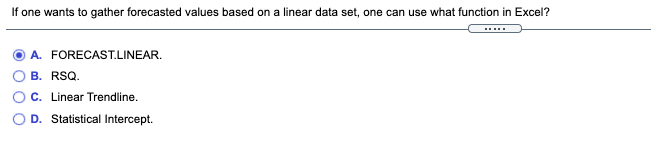  If one wants to gather forecasted values based on a linear